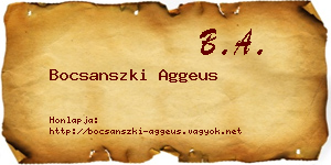 Bocsanszki Aggeus névjegykártya